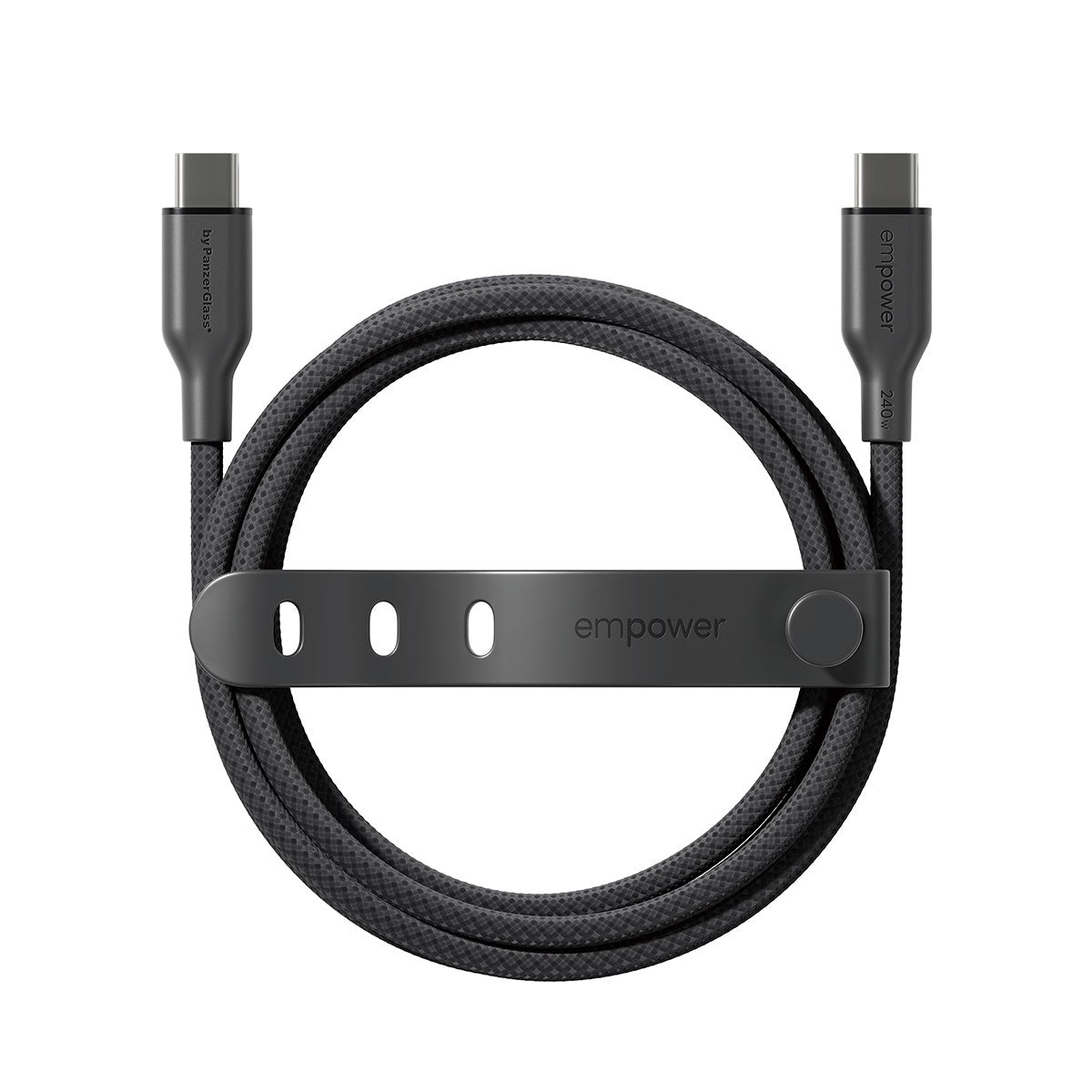 empower by PanzerGlass® Racing 240W USB-C to USB-C Kabel | USB 2.0 | 2M | Space Black